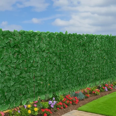 Műsövény erkélyre, kerítésre, 10 paneles betekintésgátló, 5 x 0,5 m méretben, zöld