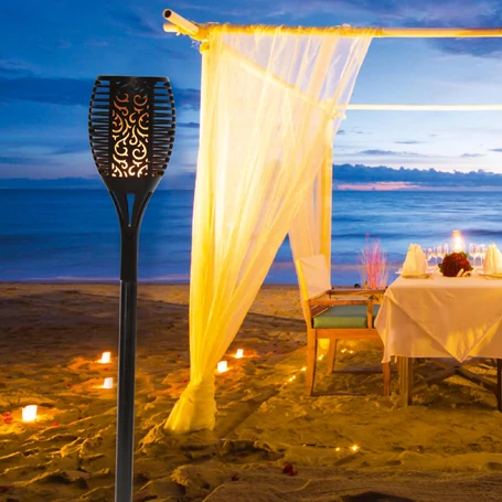 Home MX 300 napelemes kerti fáklya, 72 LED, automatikus, napelem és töltő, időjárásálló