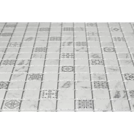 3D PVC falpanel Kis szürke mozaik mintás, fényes felülettel