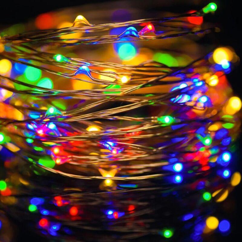 100 LED 8 programos beltéri mikroledes fényfüzér karácsonyfára 11,5 méter - színes